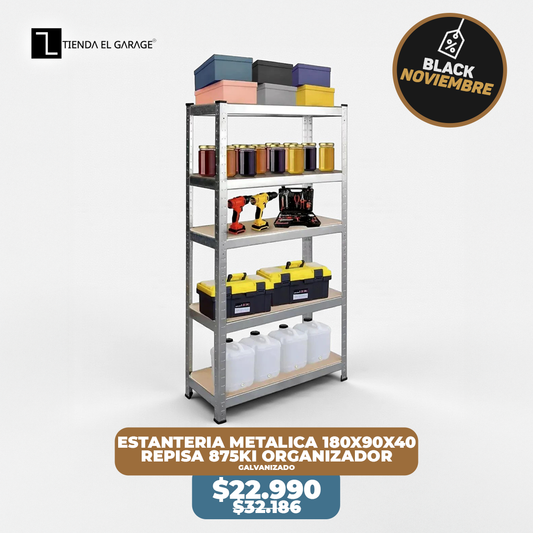 Estantería Metálica 5 Niveles 90x40x180 cm – 175 Kg por Nivel | Multiuso para Bodega, Cocina, Garage o Oficina (Copia)