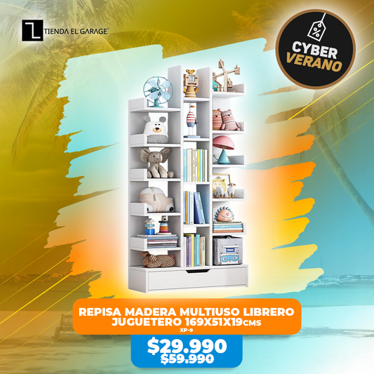 REPISA MADERA MULTIUSO LIBRERO JUGUETERO 169x51x19 XP-9