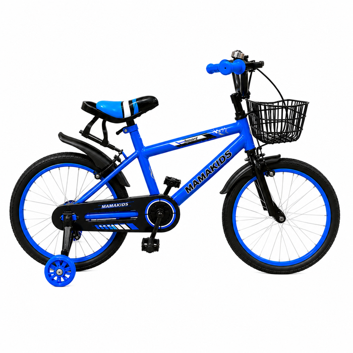 Bicicleta Niño Aro 14 Azul con Rueditas de Apoyo y Canasto