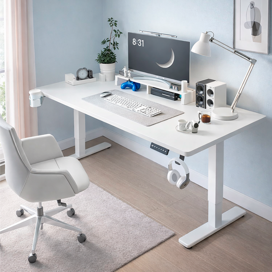 Escritorio Eléctrico Regulable SJ-1 BLANCO Altura 73-122 cm Motor Silencioso