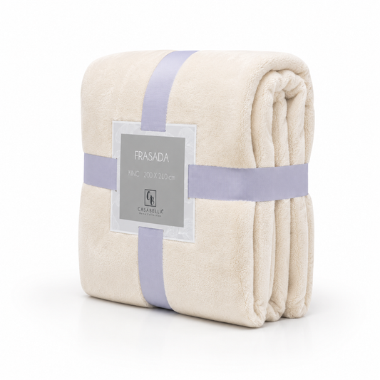 Frazada polar King Size crema 200x210 cm 240 GSM