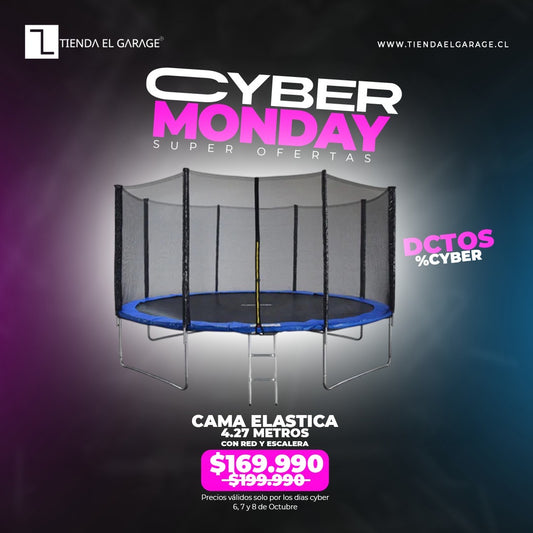 Cama Elástica Saltarina 4.27 Metros con Red y Escalera | Mamakids Trampolín Exterior