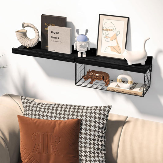 Repisas Flotantes Madera x3 Modernas 40cm Multiambiente NANO370