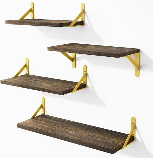 Repisas Flotantes Madera x4 Modernas 40cm Multiuso NANO487