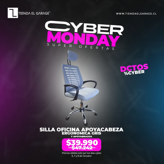 Silla Ejecutiva Escritorio Ergonomic Con Apoyacabeza Basic Gris