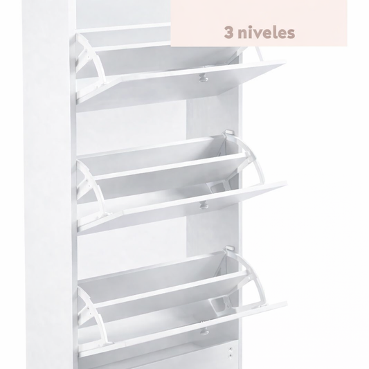 ZAPATERO SW-4 BLANCO MURO 3 NIVELES MADERA 114*60*24