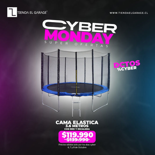 Cama Elástica Saltarina 3.66 Metros con Red y Escalera | Mamakids Trampolín Exterior