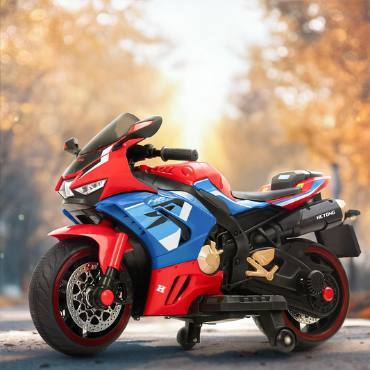 Moto Eléctrica para Niños ROJA  TB-518 – 12V Motor 550 + Luces, Música y Pedal