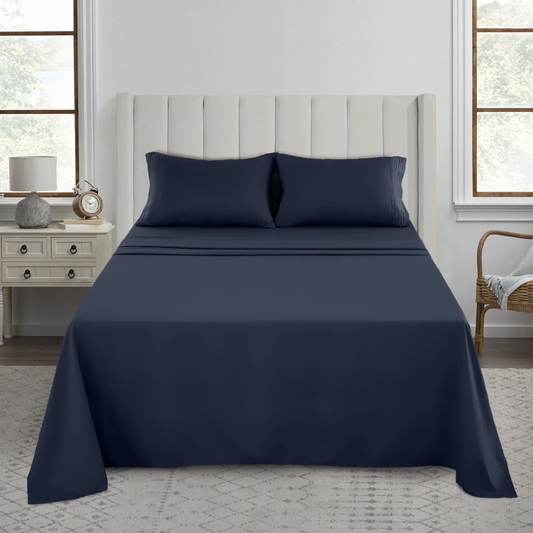 Sábanas Plaza 2 Gris Oscuro 1800 Hilos Hotel Luxury Ultra Soft x4 Piezas