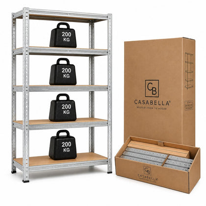Estantería Metálica 5 Niveles 70x30x150 cm 200 kg Bodega Garage Cocina
