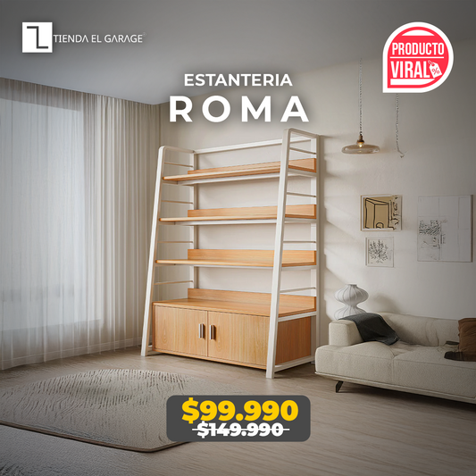 REPISA ESTANTERIA MADERA MODELO ROMA 4 NIVELES 180*140*35 2 PUERTAS XP-2