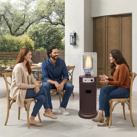 Estufa a Gas para Terraza y Patio 11kW con Ruedas + Funda