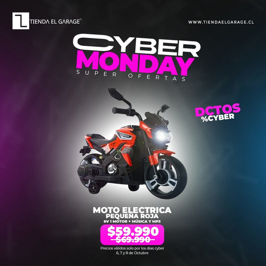 🏍️ Moto Eléctrica pequeña para Niños ROJA  – 6V 1 Motor + Música y MP3