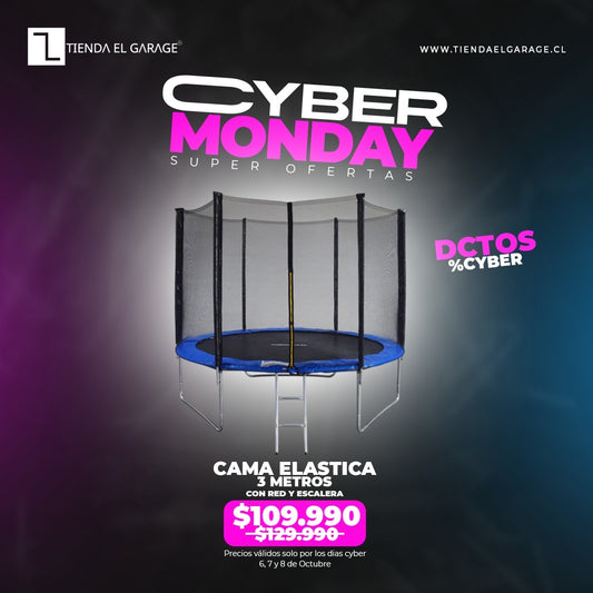 Cama Elástica Saltarina 3 Metros con Red y Escalera | Mamakids Trampolín Exterior
