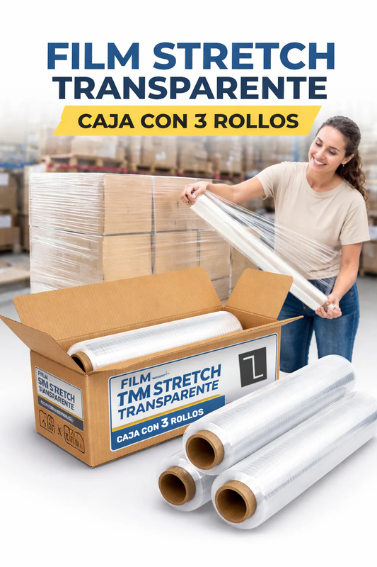 Film stretch Alusa transparente caja x3 rollos 50cm 300m