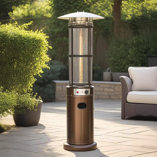Estufa a Gas Exterior con Tubo de Vidrio 1.8M Fogo 13kW + Ruedas y Funda