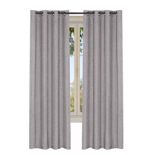 Cortina Blackout Gris  100% Lino 2 Paños 220x140 cm