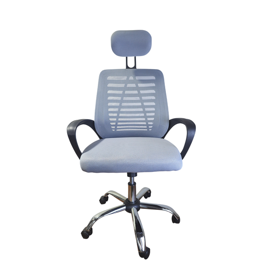 Silla Ejecutiva Escritorio Ergonomic Con Apoyacabeza Basic Gris