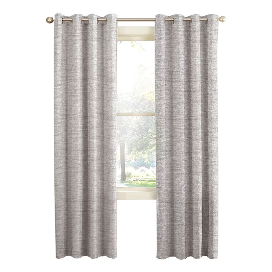 Cortina Blackout Gris Claro 100% Lino 2 Paños 220x140 cm