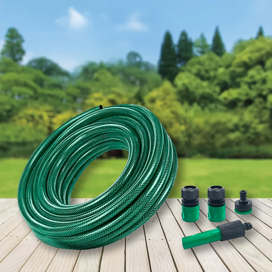 Manguera PVC Jardín 20 Metros 1/2” con Malla Reforzada y Pistola