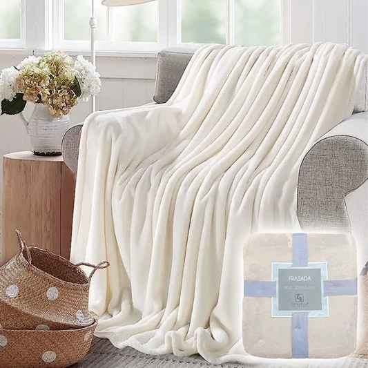 FRAZADA MANTA POLAR 240 GSM KING SIZE 200*210 CASA BELLA CREMA