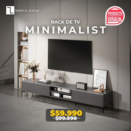 RACK TV MINIMALIST MADERA GRIS DOBLE PUERTA SLIM 160x30x46 CM XP-10