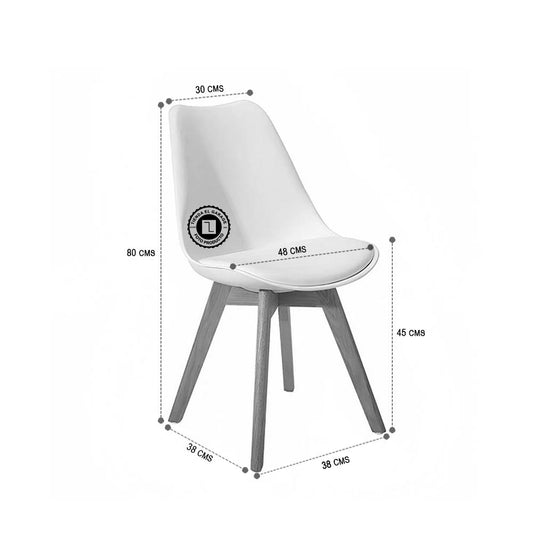 Pack 4 Sillas Eames Tulip Acolchadas Color Menta para Comedor y Oficina