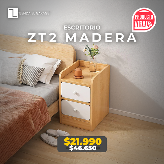 Velador Mesita ZT2 Madera 3 Niveles 2 Cajones Tienda El Garage