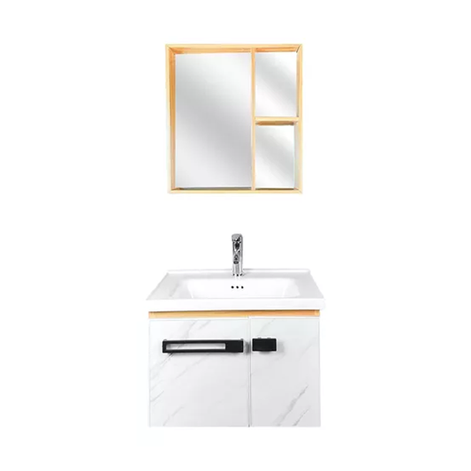 Vanitorio Madera 60 cm con Lavamanos, Grifería y Espejo T-1060
